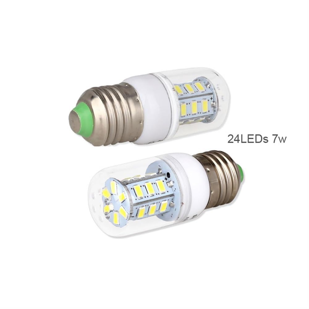 RZL Lighting, Paquete de 50, Bombilla LED de maíz E27 AC220V 5730SMD Bombilla de foco LED Lámpara de iluminación interior Lámparas de vela(Warm White,E27 36LEDs 5W)
