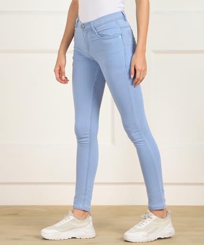 Nifty Women's Denim Stretchable Slim Fit Jeans (Jean_PLN_Sky Blue_32)