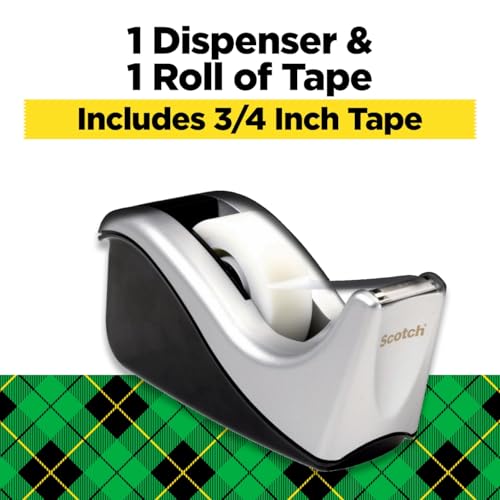 Scotch Desktop Tape Dispenser Silvertech, Two-Tone (C60-ST) image 3