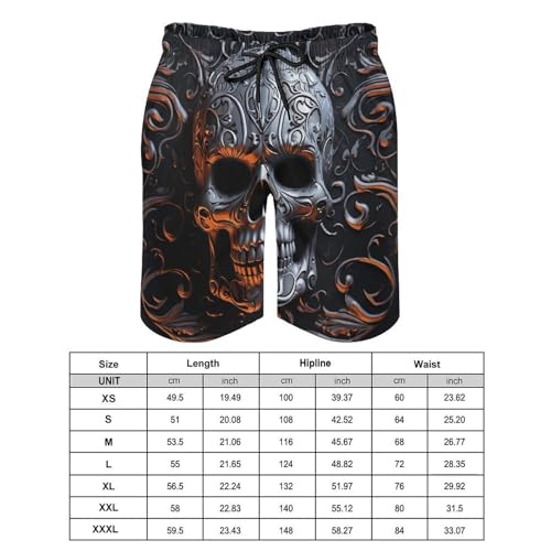 Men's Swim Trunks Quick Dry Board Shorts with Pockets Beach Shorts Cool Skull Graphics Bathing Suits for Men2