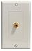 RiteAV - 1 RCA Red to F-Type Coax Subwoofer Wall Plate Decorative White