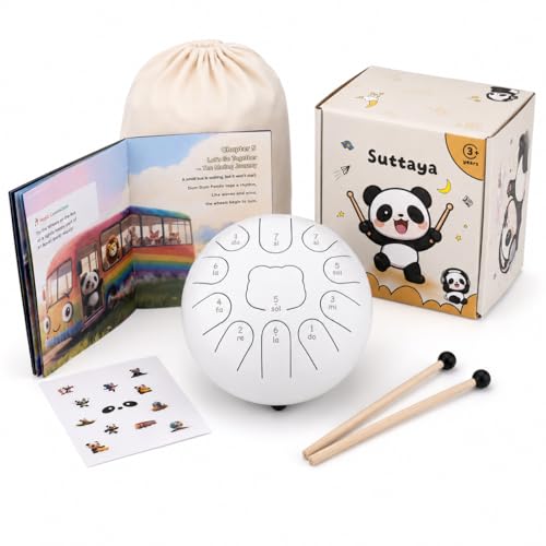 Zungentrommel kinder Steel Tongue Drum 6 Zoll 11 Noten Suttaya Regentrommel Gelbe Stahlzungentrommel mit Trommeltasche liebevolles Geschenk zur musikalischen Früherziehung