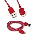 Amcctvshop Braided Fabric USB 3.0 Charger Cable for Samsung Galaxy Note 3 (Red)
