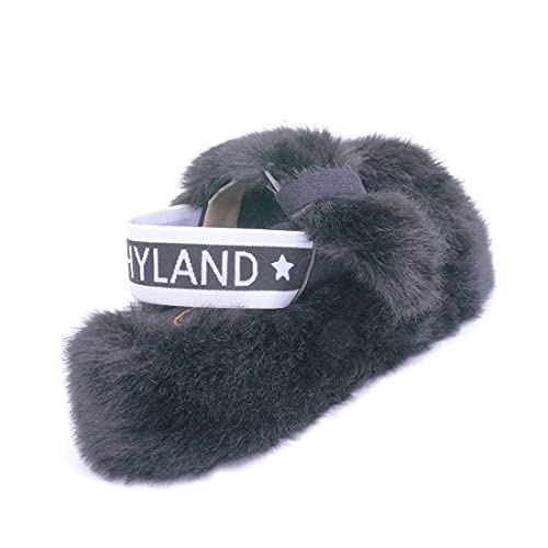 Millffy Fashion Faux Fur Women's high-Heeled Slippers Outdoor Fluff Sandals Slide Slipper for Women3