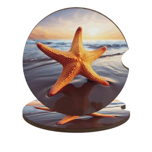 Posavasos para autos decorativos Starfish 2 unidades miniatura 1