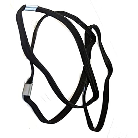 3 Plain Black Elastics Long Black Elastics Headband Cover