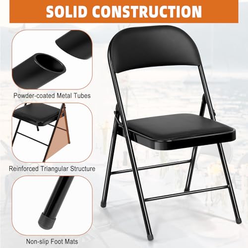 Fenbeli FOLDING CHAIRS WITH PADDED SEATS For Events Office Wedding Party thumb #3
