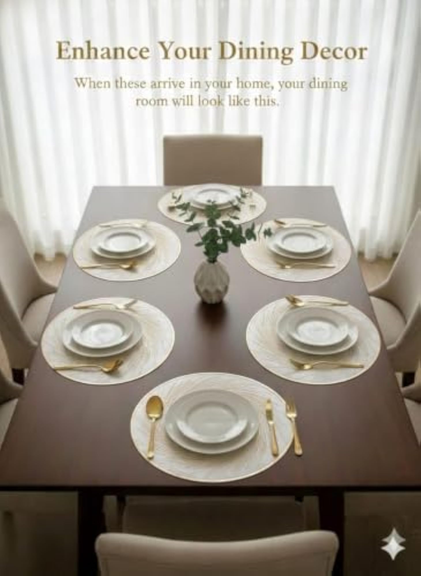 Premium 6 PCS PVC Material Round Shape Table Mat