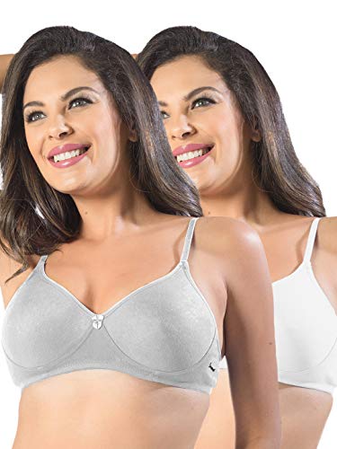 Image of SONARI Womens Non Padded Cotton Bra | Wire Free, Medium Coverage, Seamless Cups, Comfortable Polyester Cotton Blend Fabric | Adjustable Straps, Ideal for Everyday Wear - Smile