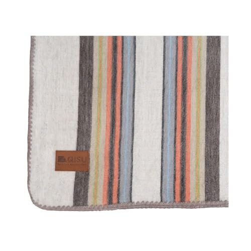 Image of QISU Alpaca Wool Blanket Throw | Large, Beautiful, Warm, Variegated | 85 x 65 inches | Ultra-Soft, Hypoallergenic and Breathable | Non-Itchy or Scratchy Fabric (Relaxing Tans)