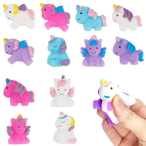 JYNVO 12pcs Mini Squishy Unicornio, Juguete Suave Squeeze Antiestrés, Regalo Premio...