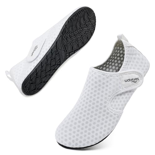 Image of WateLves Water Shoes for Women Men Swim Beach Aqua Socks Quick Dry Barefoot House Slippers Travel Shoes with Adjustable Magic Tape for Pool Diving Boating Yoga Surf