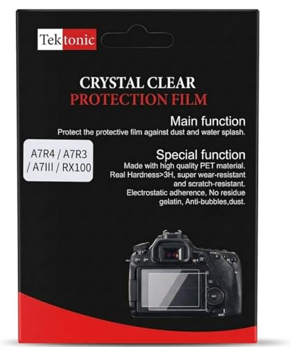 Image of TEKTONIC Tempered Glass Screen Protector Camera, 9H Hardness, Anti-Scratch, Bubble-Free, HD Clear LCD Protection Film (For Sony A7R4 /A7R3 /A7III /RX100)