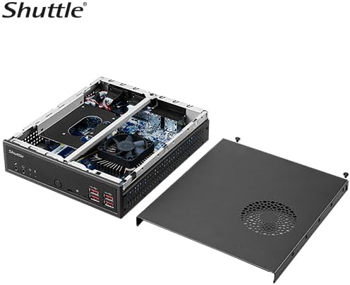 Shuttle XPC Slim DH32UE Mini Barebone PC, Embedded Intel Pentium Gold 7505 CPU, Supports DDR4 SO-DIMM (Max. 64GB), Support EDID Emulation Function, No RAM No HDD/SSD, No OS, VESA Mount Included