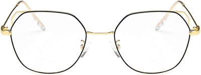 Unisex Glasses Frame Retro Gold Black Oval Full Frame Decoration Prescription Glasses