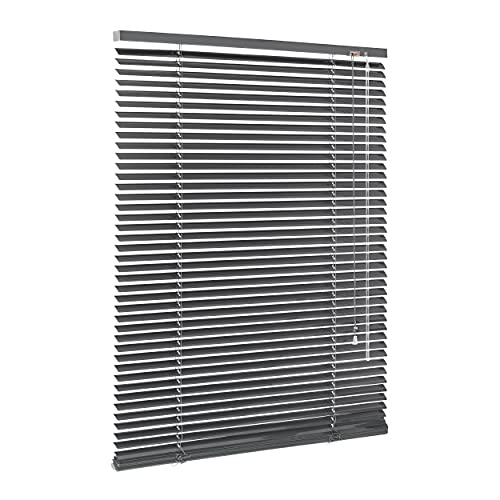 Ventanara® Jalousie Aluminium Rollo Plissee Schalusie Jalousette Türrollo Rolladen viele Größen (50 x 130 cm, Grau matt)