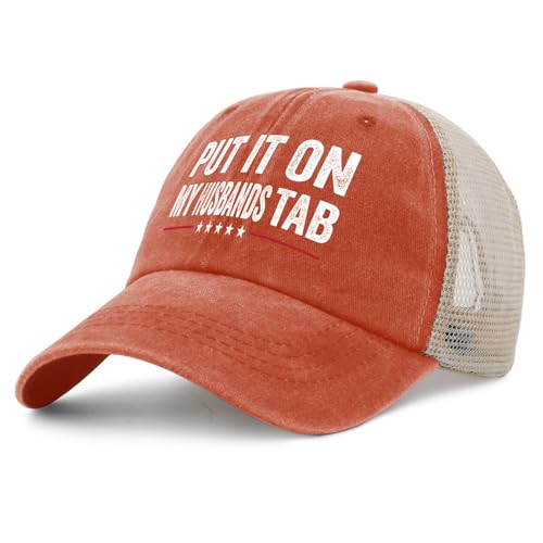 Image of Put It On My Husbands Tab Hat for Mens Funny Ball Cap Men AllBlack Ball Cap Vintage Unique Gifts for Cooks