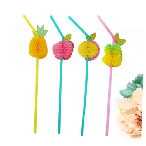 24 pitillos plásticos desechables coloridos 3D para fiesta miniatura 3