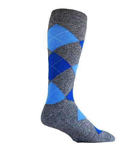 vangobeauty Men Dress Socks Marled Grey Blue Argyle Dress Socks Made In USA2