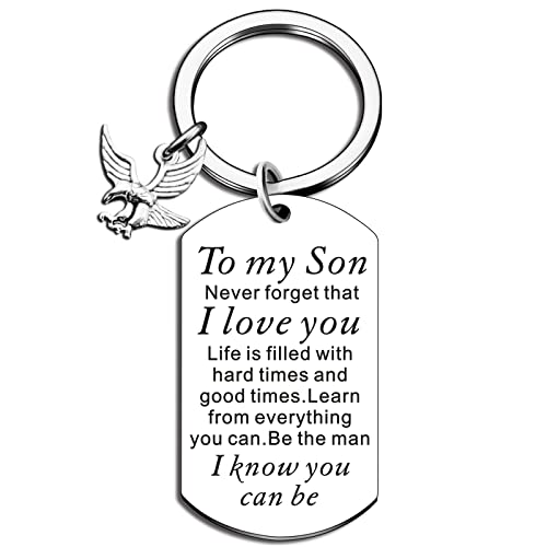 Placed Recently By Me Keychain for Mens Gifts from Mom Keyring Stocking Stuffers for Son Christmas Stuff for Teen Boys Teens Men To My Son Gift