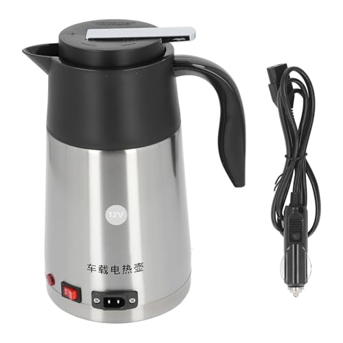 Hervidor eléctrico portátil de gran capacidad de 12 V, hervidor de viaje de ebullición rápida, taza calefactora espaciosa, caldera de agua versátil para viajes por carretera,