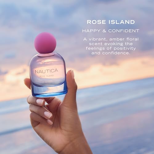 Image of Nautica for Her Rose Island Eau De Parfum, 1.6 Fl Oz (Pack of 1), Notes of Lemon, Rose, and Musk, Women's Fragrance, Long Lasting, Mood-Boosting Fragrance, Vegan Formula