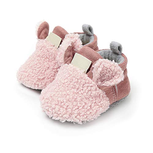 Winter Warm Baby Boys Girls Cotton Slippers Non-Slip Soft Sole Toddlers Booties Cute Cartoon Animal Fleece Cozy Infant Shoes