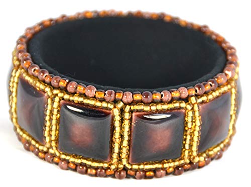 Bracelet fantaisie perles et porcelaine marron pour sublimer vos tenues de mi-saison