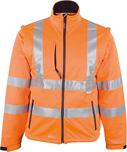 Prevent Warnschutz-Softshell-Jacken 8060O, leuchtorange, Gr. L