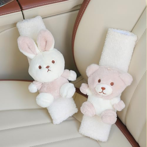 Image of 2-Pack Cute Auto Seat Belt Covers for Kids - Comfortable Safety Belt Protector Cushions, Shoulder Pad for Children & Baby Carriage Strap Covers - Enhances Seatbelt Safety & Comfort