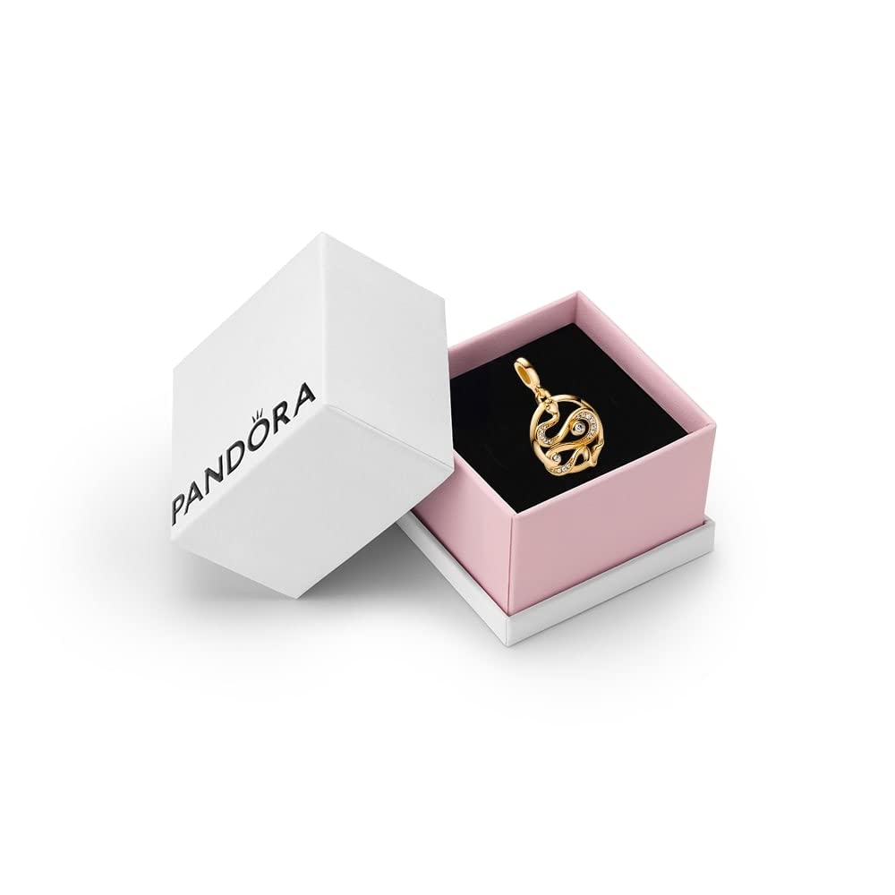 Pandora ME - Ciondolo a forma di serpente con pavé placcato oro 14 carati, con zirconi cubici