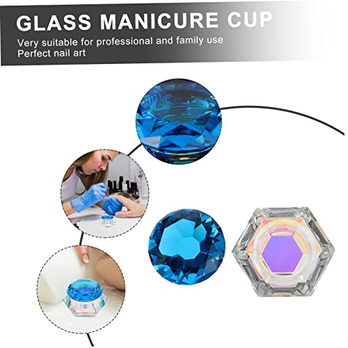 Vaso de Cristal para Uñas con Tapa, Portátil y Ligero miniatura 3