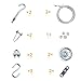 LAJIAOZ Garage Door Cable and Pulley Replacement Kits Garage Door Hardware Parts Hinges/Rollers/Wheels/Top Bracket/Wire Rope(for 8' Height Doors)