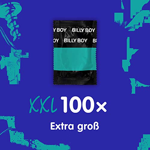 Billy Boy Extra Groß Kondome – extra lang (195mm) & breit (bis zu 62mm), XXL Kondome, transparent, 100-Stück – Bild 4