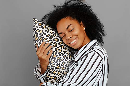 Image of BLISSFORD Luxury Satin Pillowcase with Zipper, King (1-Pack) Size, Jaguar Print (Silky Satin Pillow Case for Hair)