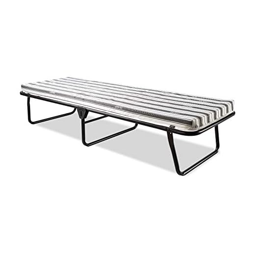 JAY-BE Cama plegable económica con colchón de fibra eléctrica rebote, tela, negra, ligera