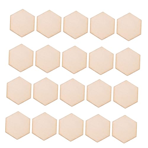 HIAKDOFT 100 piezas Rodajas de Madera Hexagonales Sin Terminar para Manualidades DIY Decoración Creativa Natural