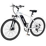 NARRAK Electric Mountain Bike for Adults 26' Step-Over/Thru Commuter Ebike for Men Women, 540W/1100W Peak Motor, 374Wh/500Wh Removable Battery, LCD Display, 7-Speed, Front Suspension