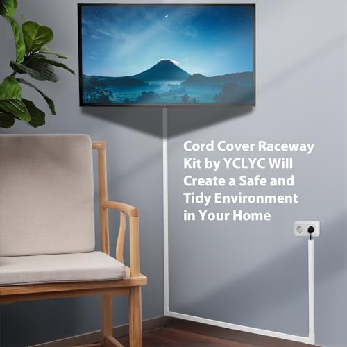 YCLYC Cord Cover Wall Kit, 157in Wire Covers for Cords TV Cord Hider