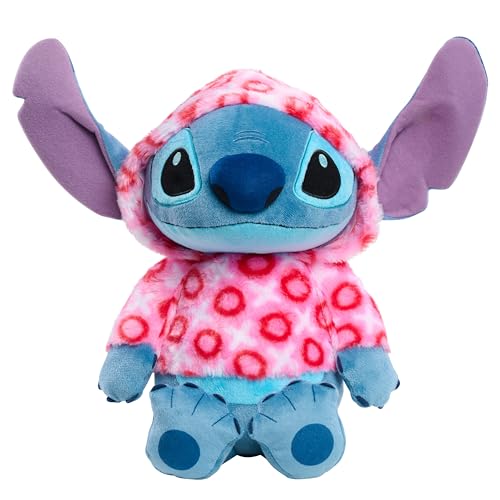 Disney Stitch Large 13-inch Heart Hoodie Plush Stuffed Animal, Soft & Huggable, Toy for Fans, Girls, Boys, Ages 2 and Up by Just Play