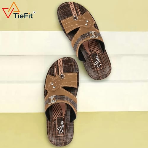Image of TieFit Men's Stylish Slipper || Casual Flip Flop || Slip On for Men's||Thong Flip-Flops|UK 7-10