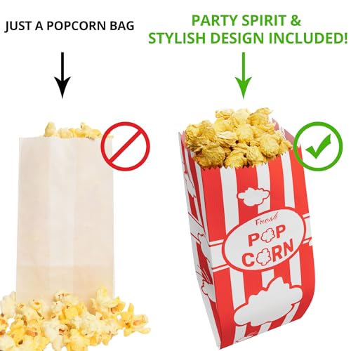 Image of CUSINIUM Red Popcorn Bags for Party (100-Pack, 1oz) - Carnival Theme - Customizable
