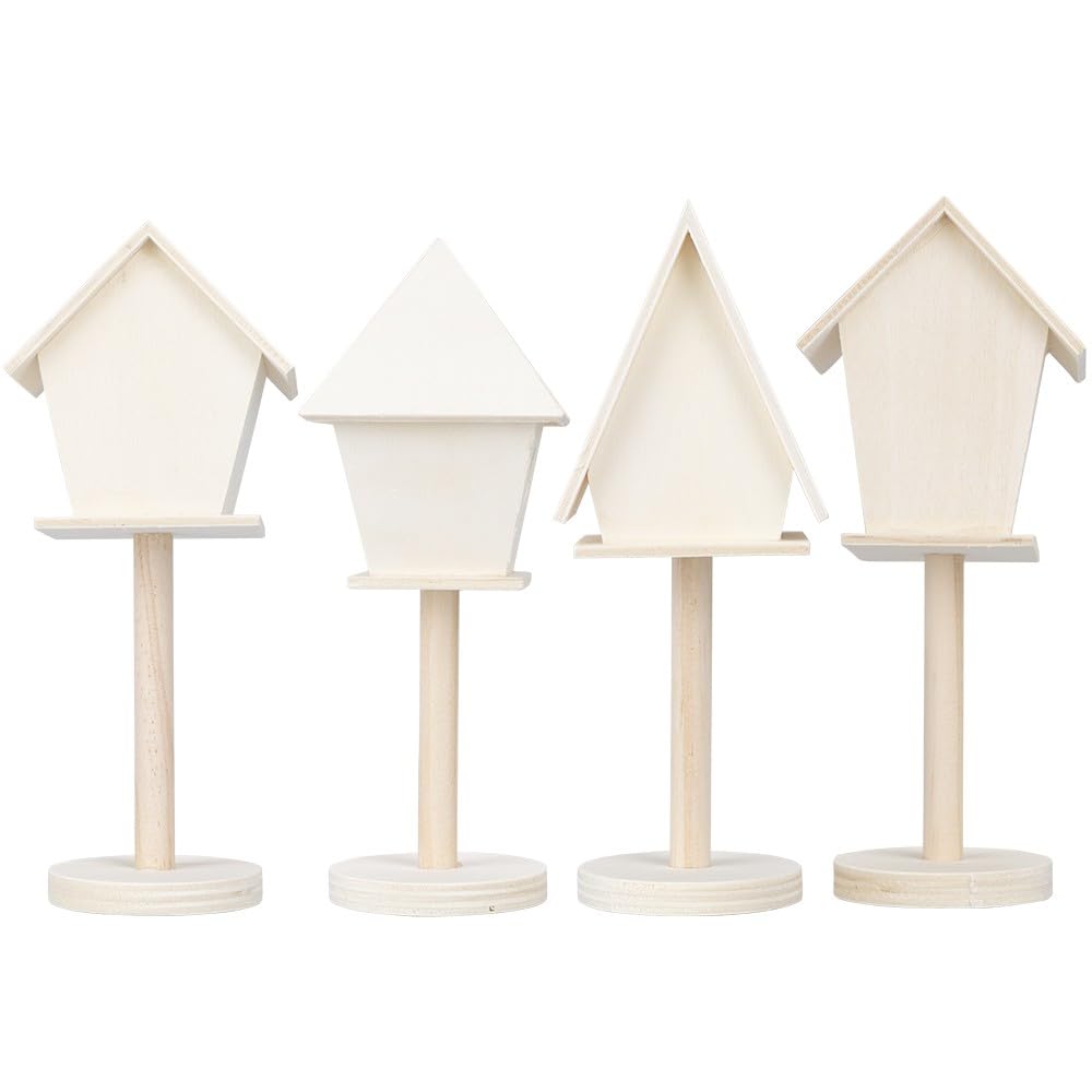 Vogelhuisje - vogelvoederhuis op standaard - hout - 110 cm