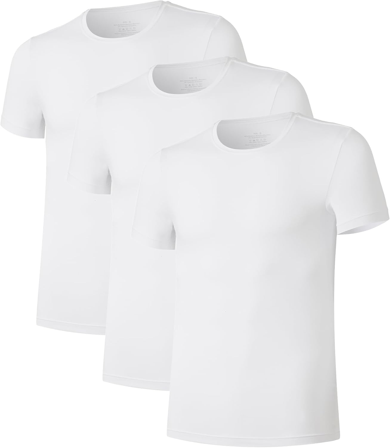 Men's Undershirts Crew Neck Short Sleeve Stretchy Sweat Blocking Tee T-Shirts for Men 3 or 5 Pack