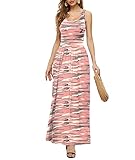 LILBETTER Women's Loose Plain Maxi Dresses Casual Long Boho Dresses with Pockets(Flower Camo Pink,Medium)