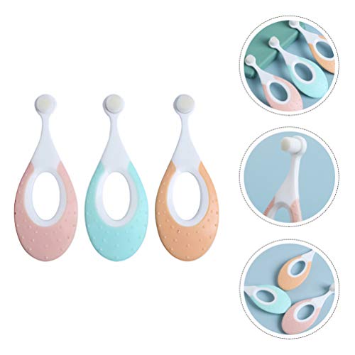 ULTECHNOVO Idade 1 Para 6 3Pcs Primeira Escova de Dentes Do Bebê Anos de Idade Proteção Escova De De