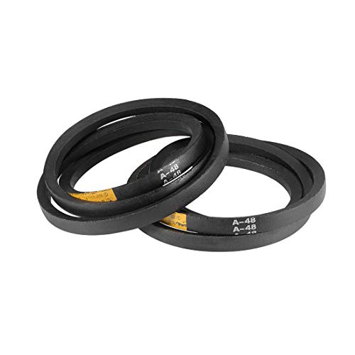 sourcing map A48 Drive V-Belts 48" Pitch Length 13mm Width 8mm Thick JIS Standard A-Section Rubber Drive Transmission Belt 2pcs