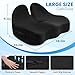 CushZone Seat Cushion, Memory Foam Office Chair Seat Cushion for Office Chairs/Car/Long Trip/Desk Chair/Gaming, Extra Large Size for Sciatica & Hip & Tailbone Pain Relief, Sciatica Support (Black)