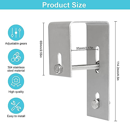 Solarpanel Halterung Haken Balkon,kyaoayo Edelstahl PV Modul Montage Haken Solar Befestigung Balkonkraftwerk PV Halterungen 2/4Stücke 304 Edelstahl Haken für Balkongeländer Halter