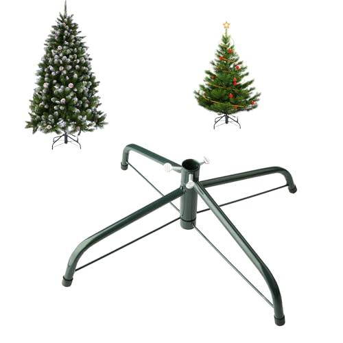 KADAX Supporto per Albero di Natale, in Plastica, Due Versioni a Colori, Supporto per Albero Fino a 240 cm, Marrone